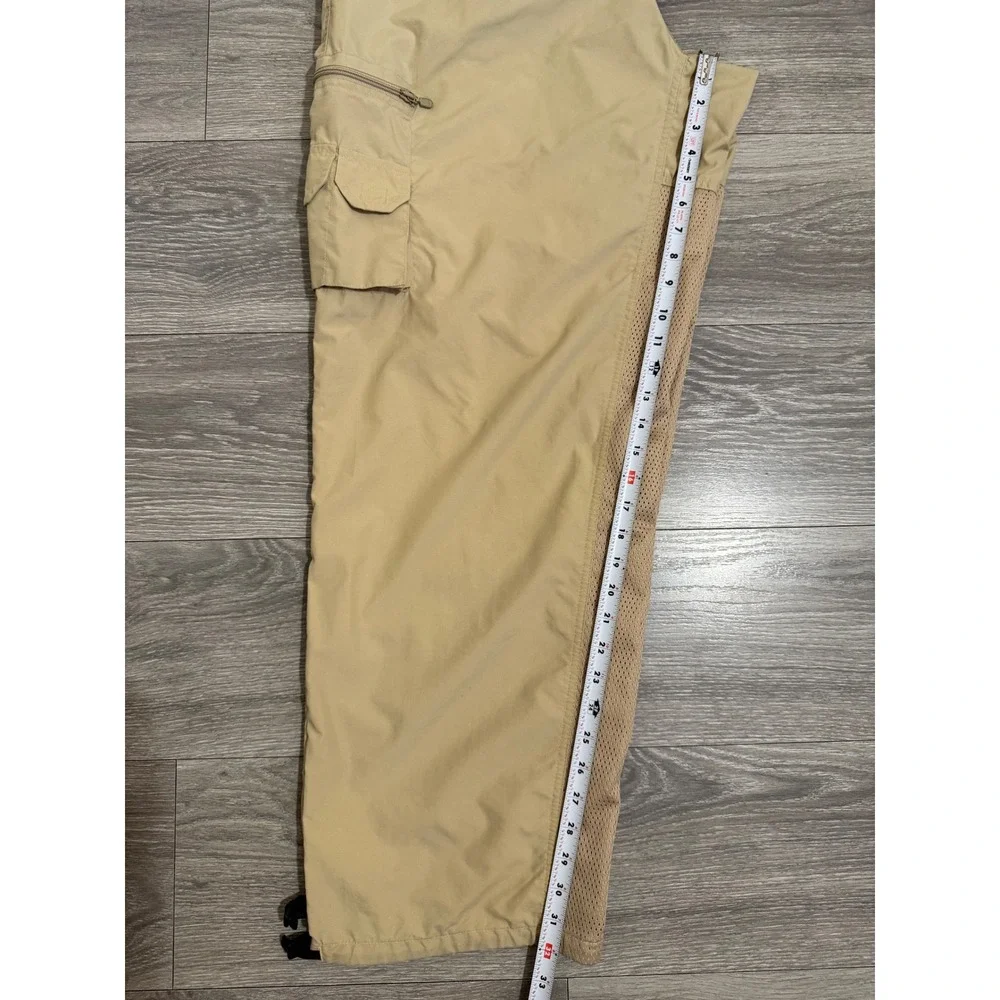 Vintage 90s First Down Safari Cargo Pants Men XXL Khaki Nylon Mesh Vent Gorpcore
